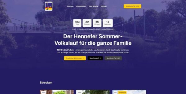 screenshot der webseite des hennefer europalaufs